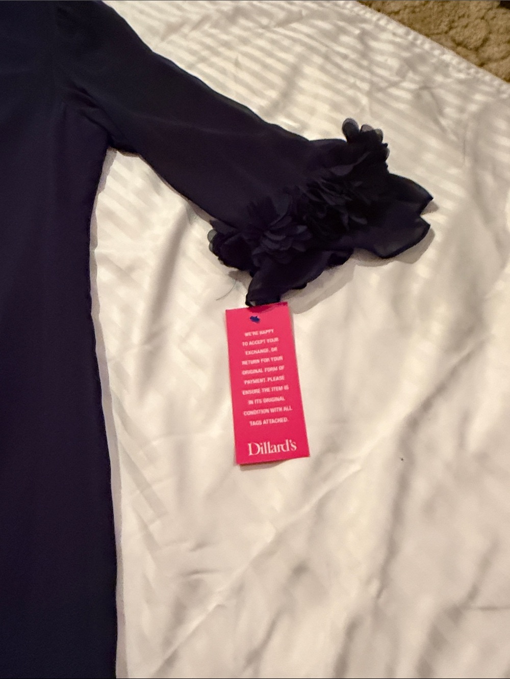 Alex Marie Navy Floral-Trim Ruffle Amelia Dress for Women - Picture 11 of 16